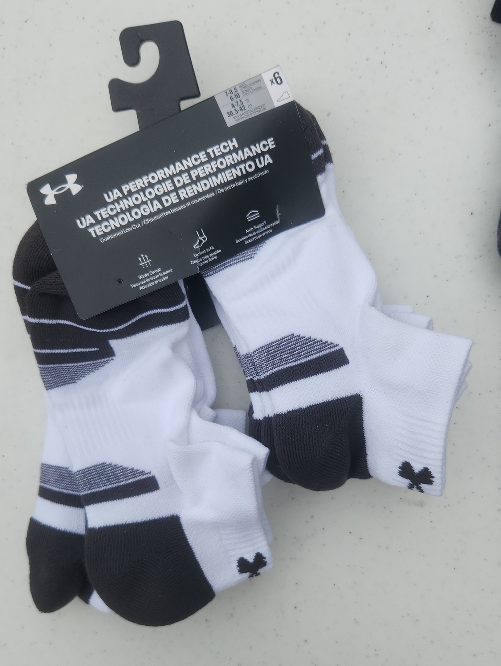 Under Armour Women's No-Show Athletic Socks - White & Black